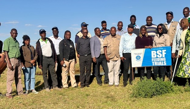 Farmers at the Black Soldier Fly project demonstration at CUT