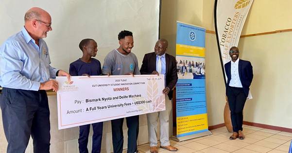 Winner receiving prize at CUT Water Heater Competition 2025